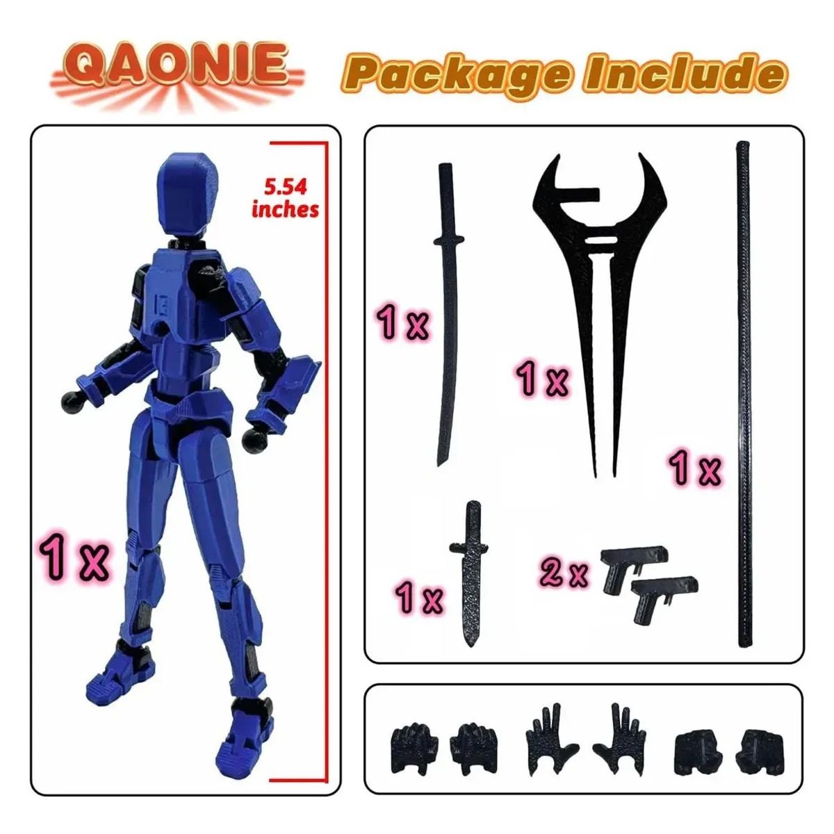 KUANGYE - 4pcs Figura Articulada Dummy Multi-jointed Movable-no Armado
