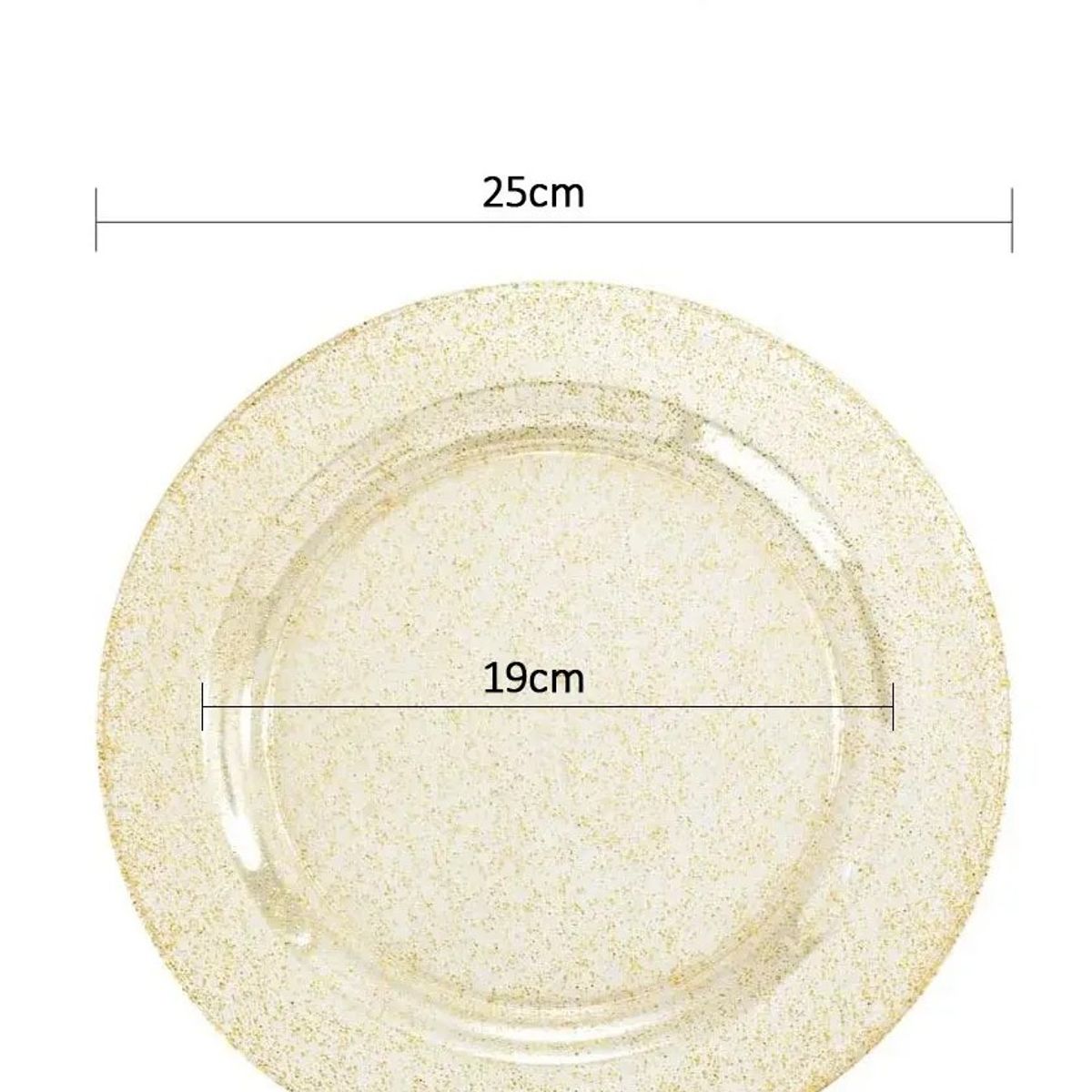 KUANGYE - 25 Pcs Platos Llanos Elegantes Plástico, Vajilla Fiesta 25cm