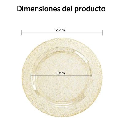 Imagen 2 del producto 25 Pcs Platos Llanos Elegantes Plástico, Vajilla Fiesta 25cm