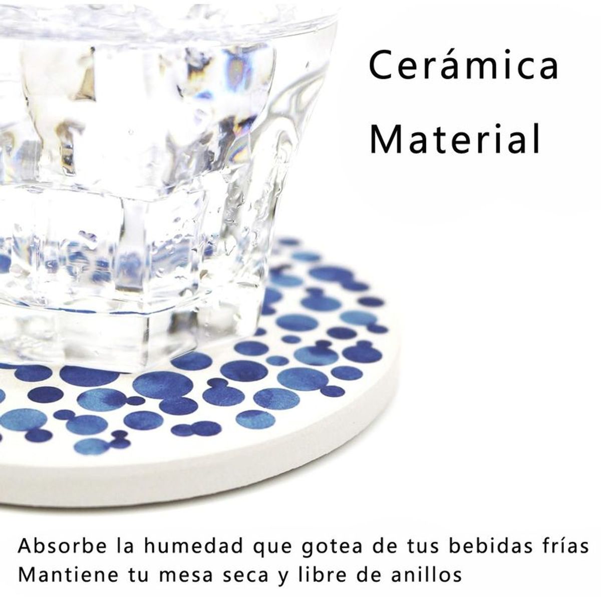 GENERICO - Juego 6 Posavasos De Piedra De Cerámica Con Base De Corcho