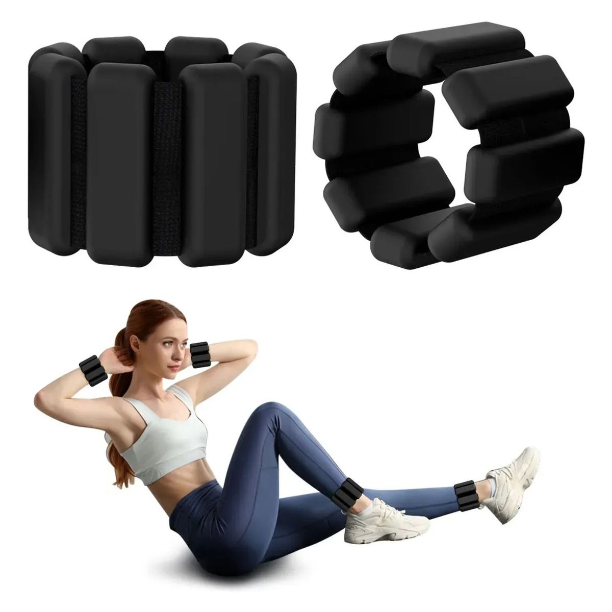 KUANGYE - Kit 2 Brazaletes Pesas Para Tobillos Y Muñecas 2 Lbs Ajusta
