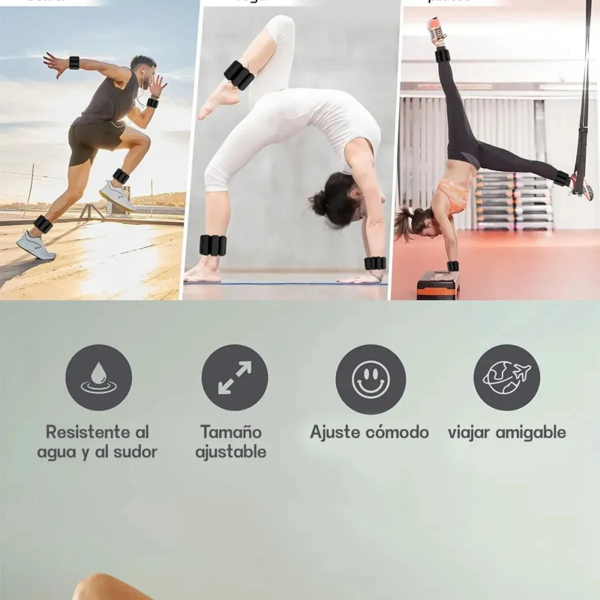 KUANGYE - Kit 2 Brazaletes Pesas Para Tobillos Y Muñecas 2 Lbs Ajusta