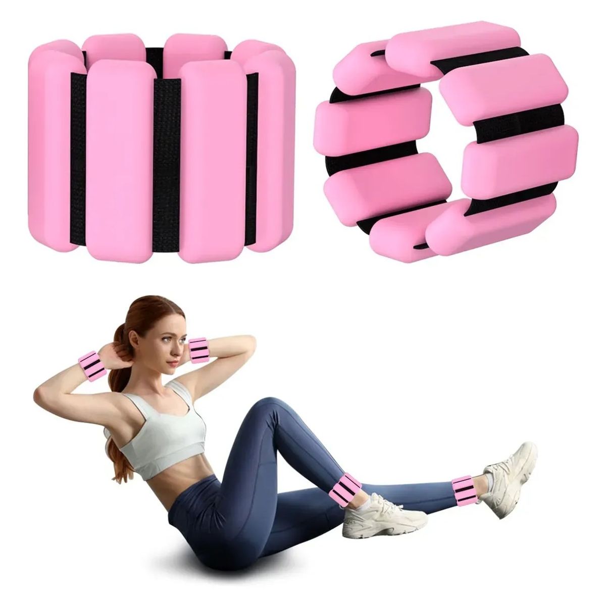 KUANGYE - Kit 2 Brazaletes Pesas Para Tobillos Y Muñecas 2 Lbs Ajusta