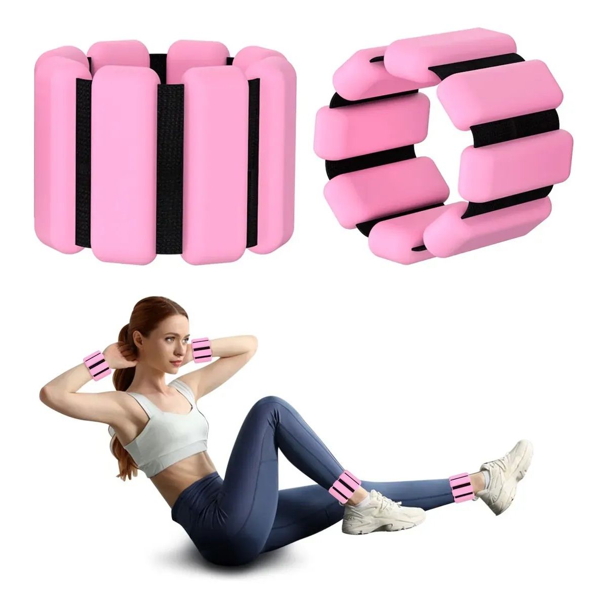 KUANGYE - Kit 2 Brazaletes Pesas Para Tobillos Y Muñecas 2 Lbs Ajusta