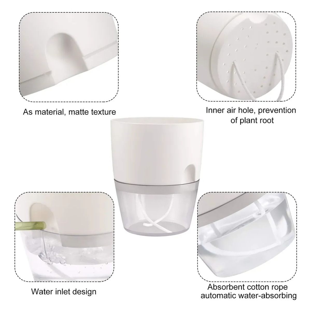 KUANGYE - Macetero Autorregante Set 4 Unidades