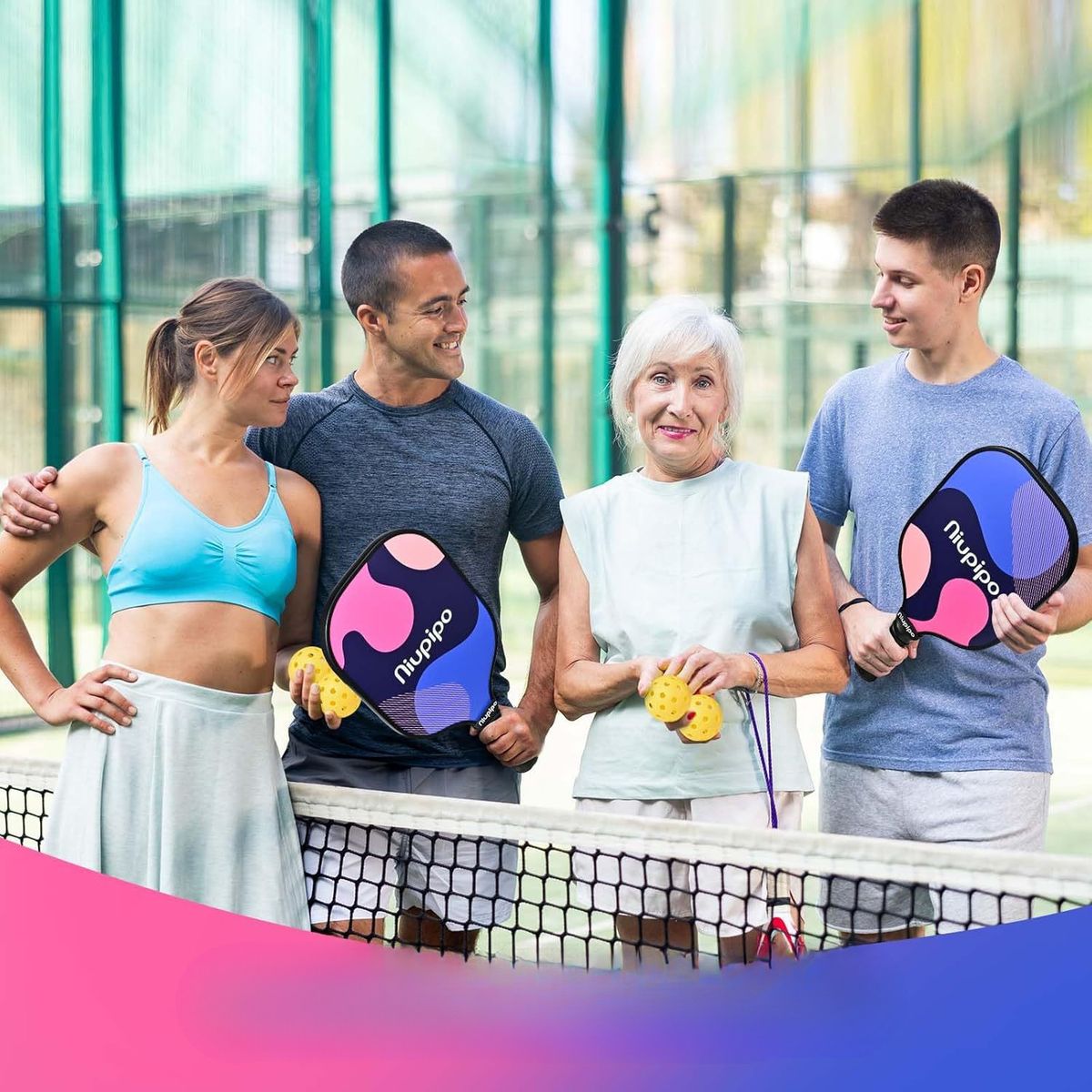 PUREPOWER - Juego De 2 Paletas Y 4 Pelotas De Pickleball Con Estuche