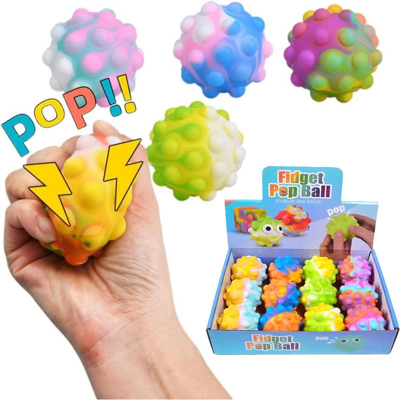 GENERICO - 12 3D Bolas De Silicona Juguetes Antiestrés Niños Y Adultos