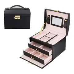 OFERTABKN - Joyero Caja De Joyas 3 Niveles Tipo Maleta Organizador Joya