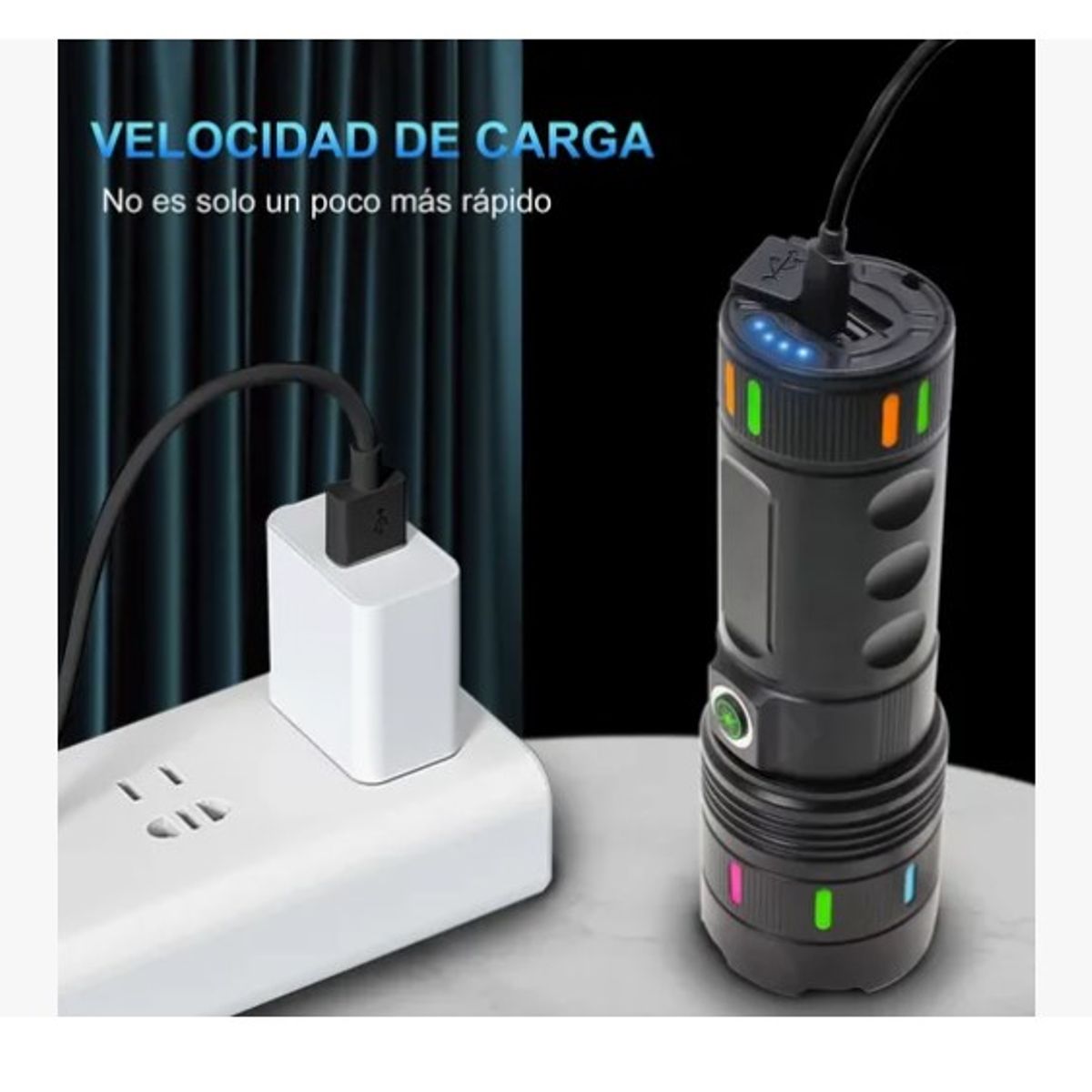 OFERTABKN - Linterna Táctica Led Con Zoom Recargable Ultra Potente