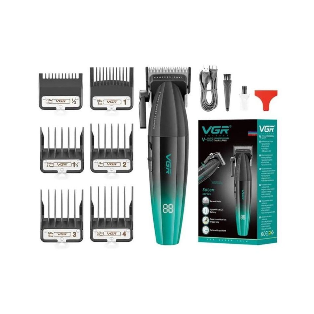 VGR - Máquina Cortapelo VGR003 Clipper Profesional 9000RPM Azul