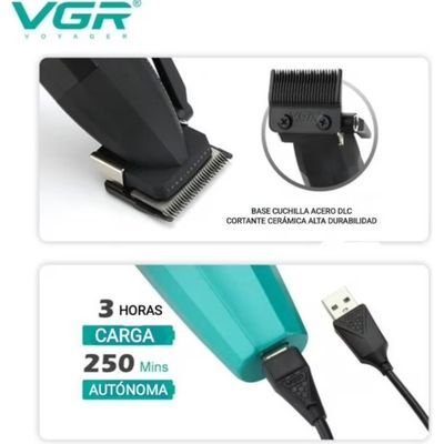 Imagen 2 del producto Máquina Cortapelo VGR003 Clipper Profesional 9000RPM Azul