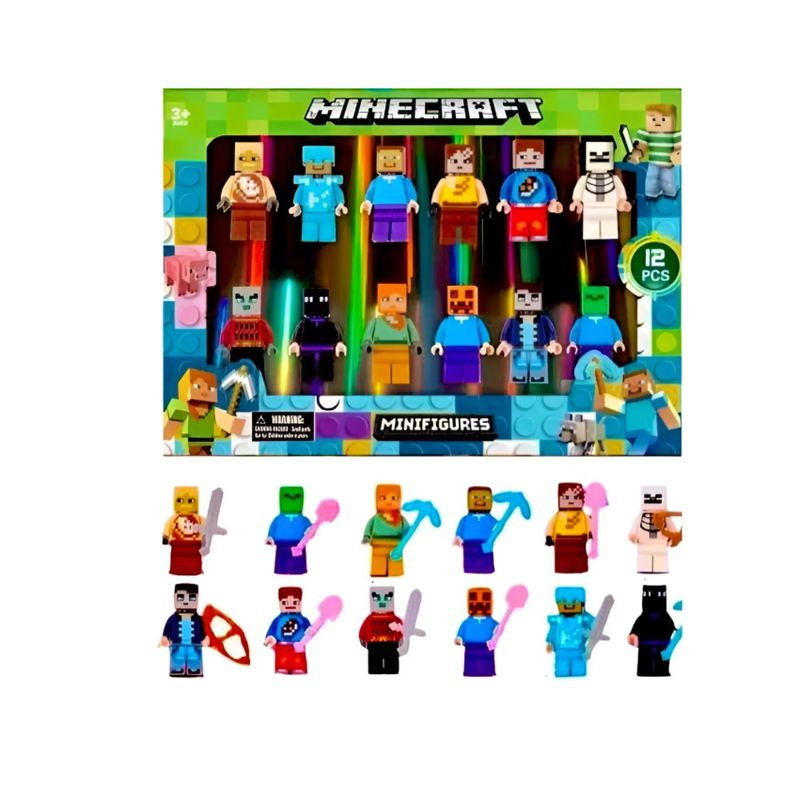 GENERICO - Set Minecraft Figuras Armables Juguetes Accesorios