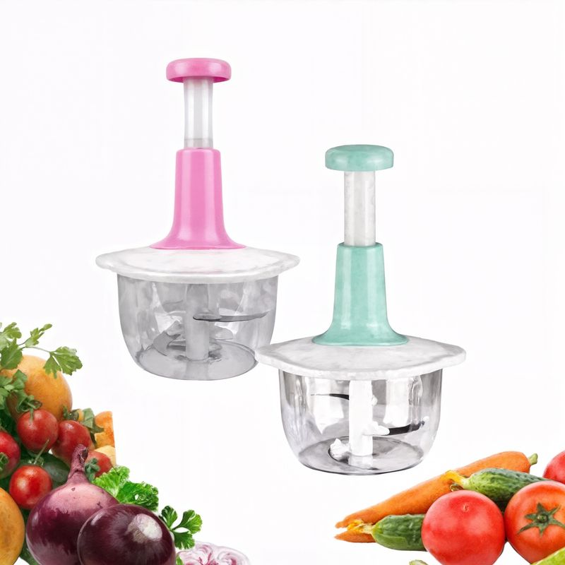 GENERICO - 2 Picador de verduras manual cortador de cebolla 2 litros