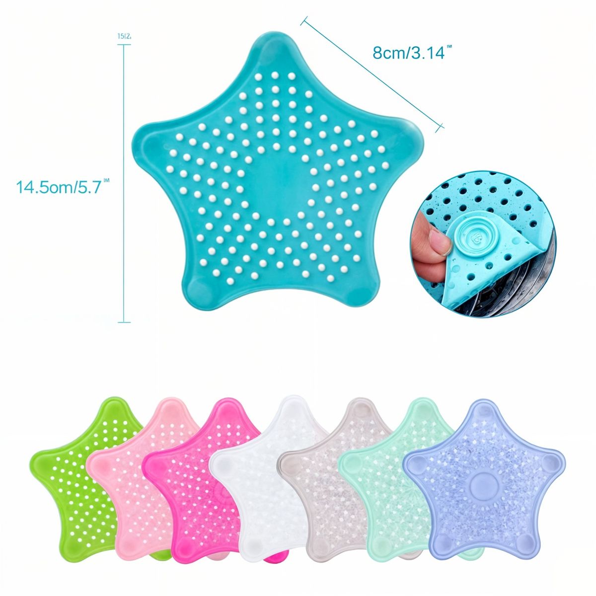 GENERICO - set 8 filtro desague ducha tapon desague lavaplatos filtro fragadero