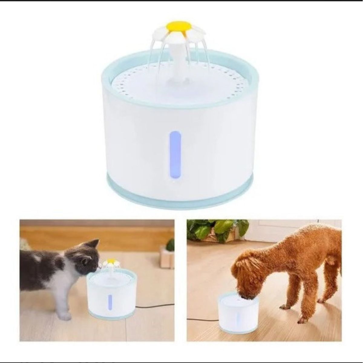 GENERICO - Fuente De Agua Para Macotas Fuente Luz Led