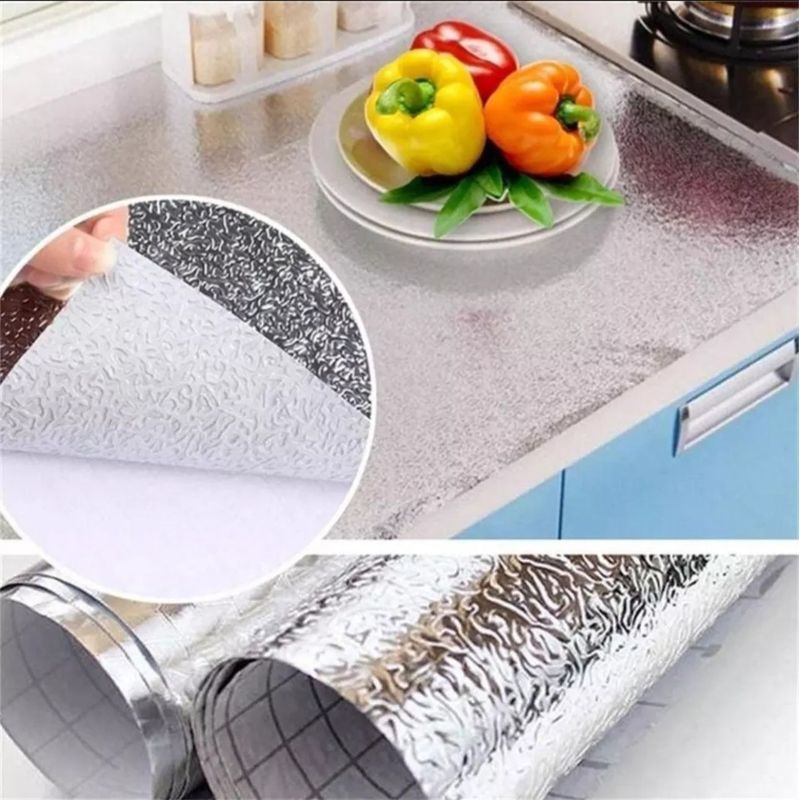 GENERICO - Papel Autoadhesivo Aluminio Revestir Muebles Cocina Hogar  Platead