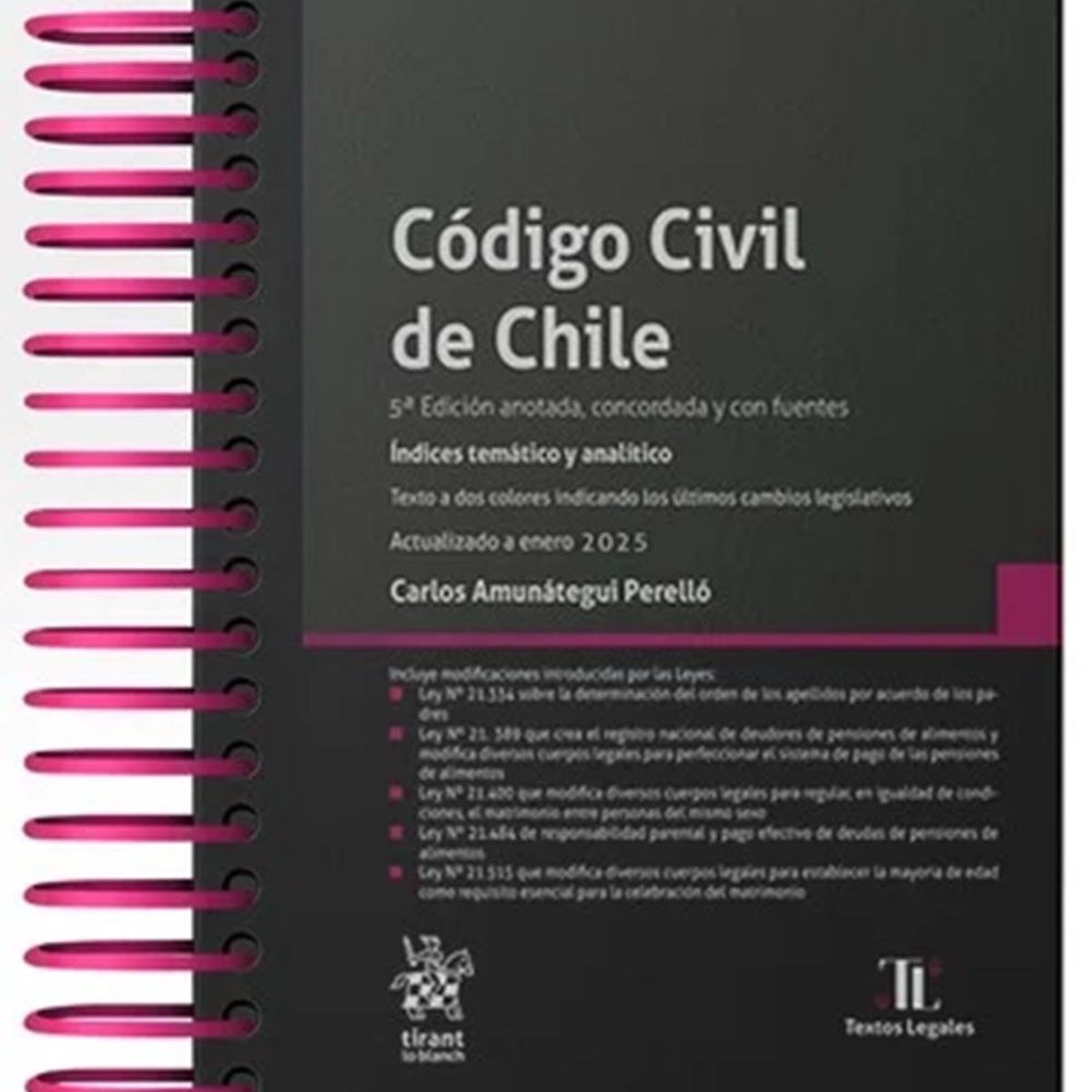 TIRANT LO BLANCH - CÓDIGO CIVIL DE CHILE 5ª Edición 2025 / Anillado
