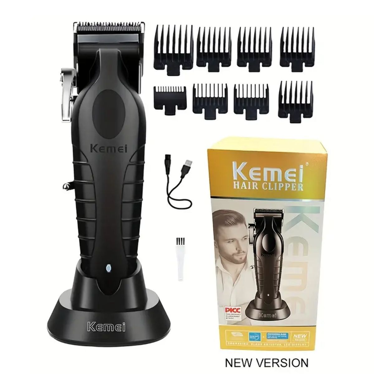 GENERICO - Maquina Kemei 2296 CortaPelo Inalambrica Con Base De Carga