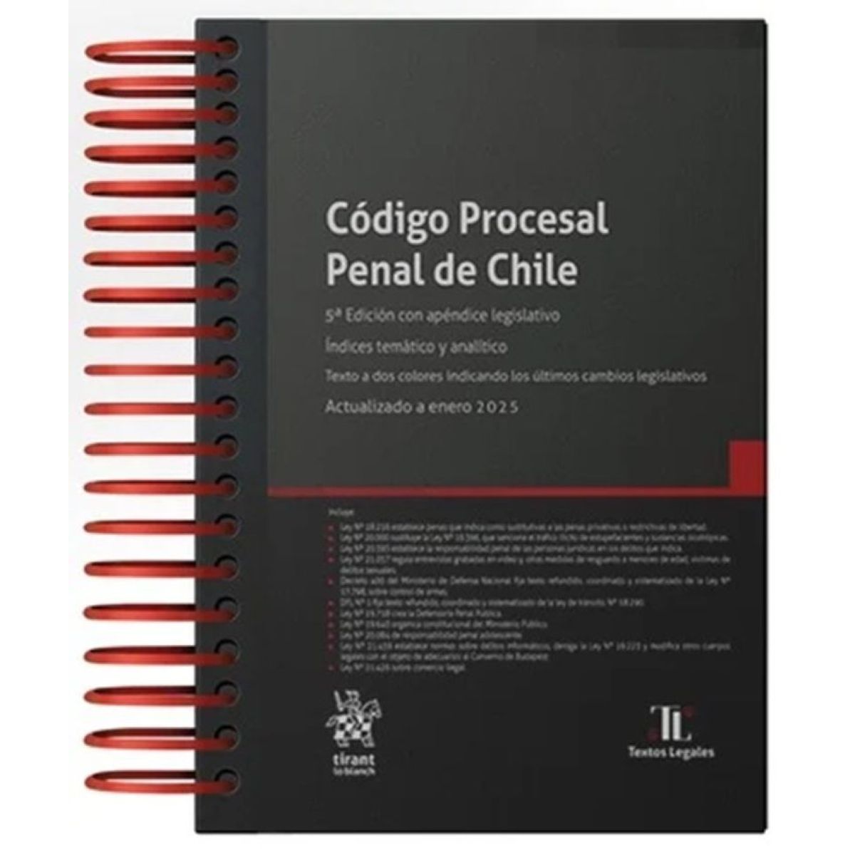 TIRANT LO BLANCH - CÓDIGO PROCESAL PENAL DE CHILE 5ª Edición 2025 / Anillado