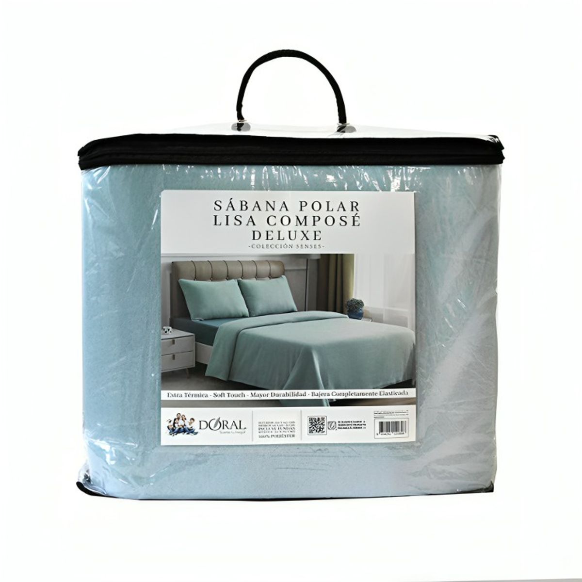 DORAL - Sábanas Polar Composé 1.5 Plazas / Bicolor Celeste – Doral