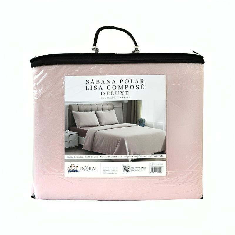 DORAL - Sábanas de Polar Composé King  Bicolor Rosa  Doral