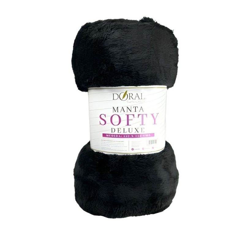 DORAL - Manta Softy Lisa  Negro  Doral 127×152 cm
