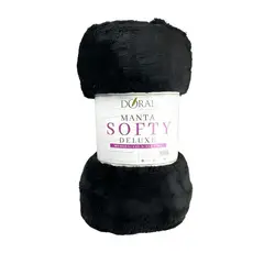DORAL - Manta Softy Lisa Negro 127×152 cm