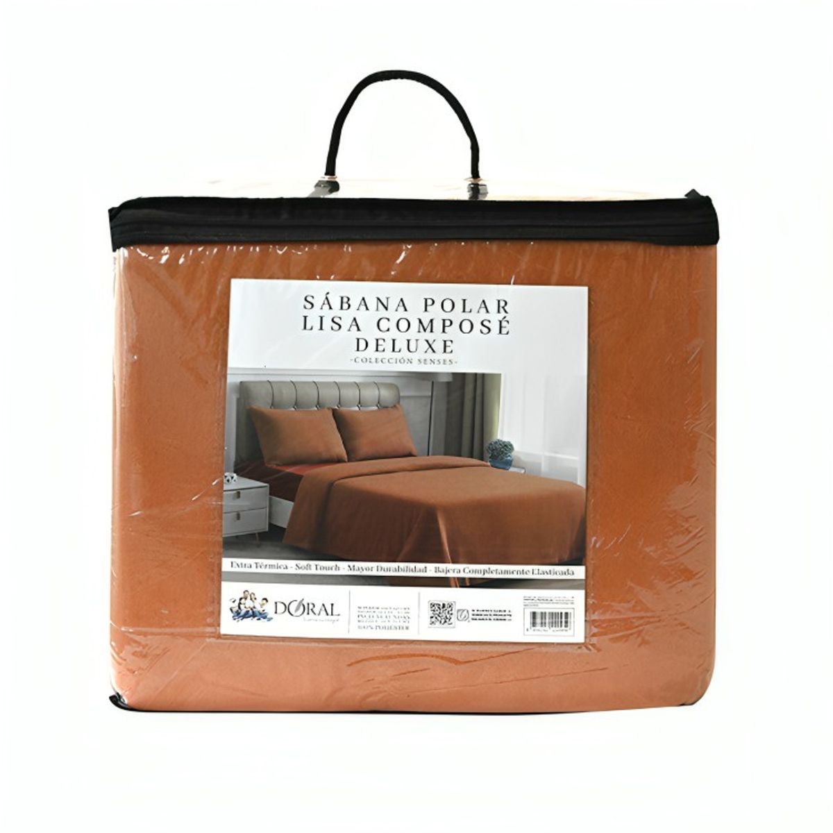 DORAL - Sábanas Polar Composé 1.5 Plazas / Bicolor Terracota – Doral