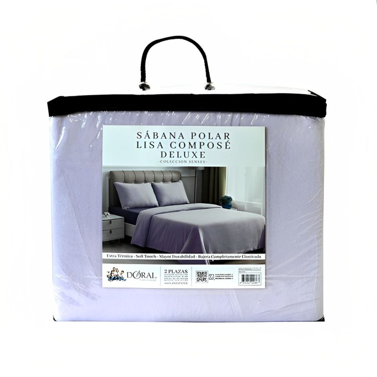 DORAL - Sábanas Polar Composé 1.5 Plazas / Bicolor Morado – Doral