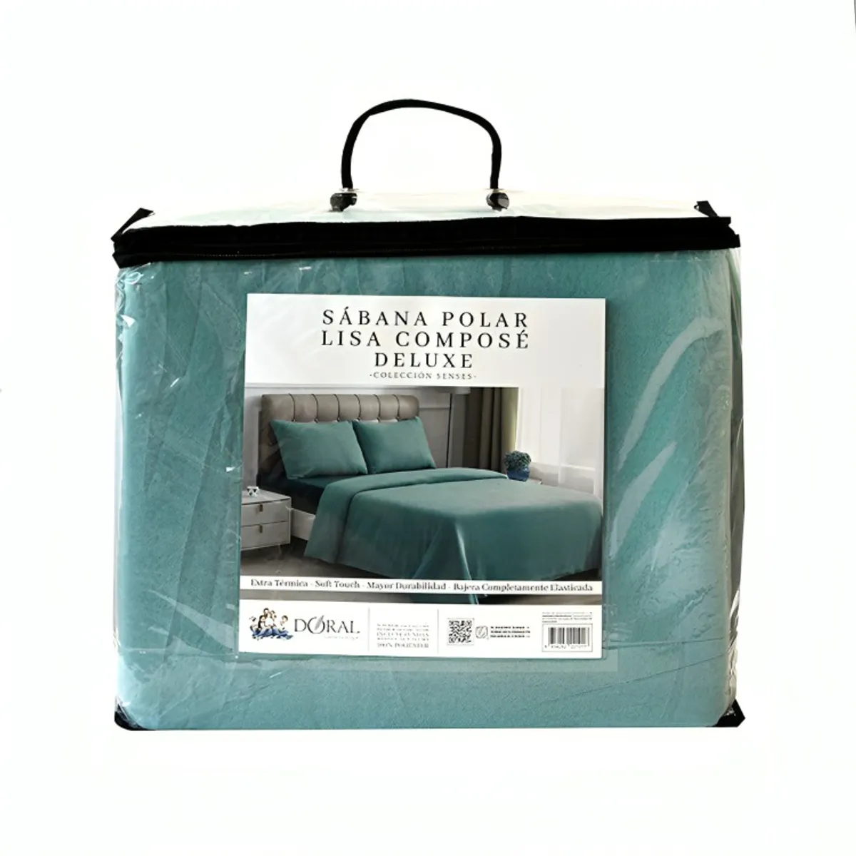 DORAL - Sábanas de Polar Composé King  Bicolor Turquesa  Doral