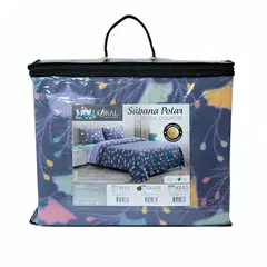 DORAL - Sábanas de Polar Composé King Hojas Morado