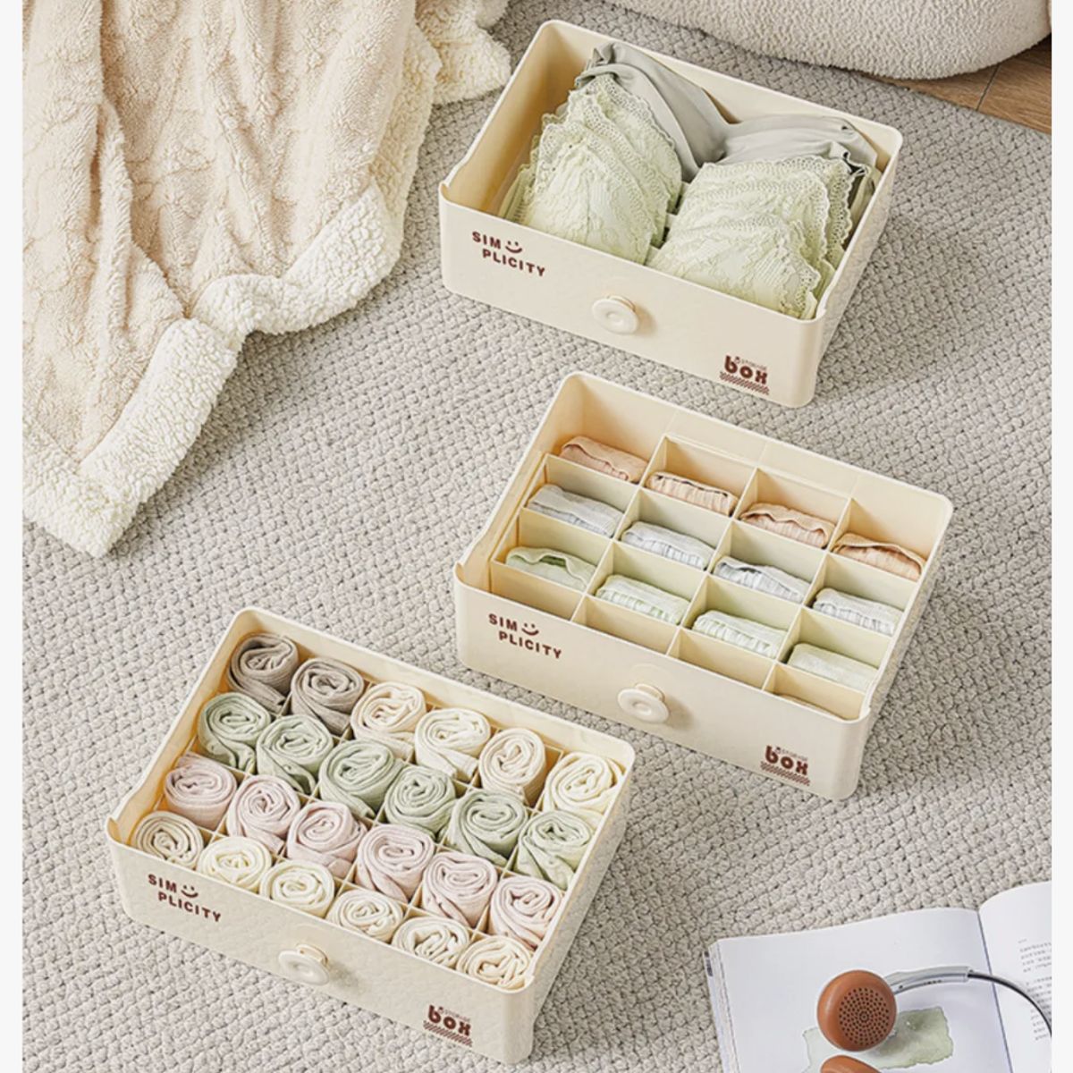 HOMER DESIGN - Caja Organizador De closet Ropa Interior Aplicable 16 division