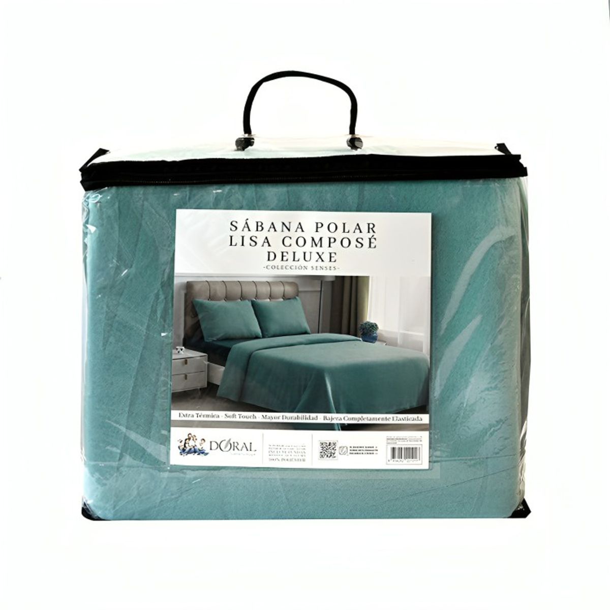 DORAL - Sábanas de Polar Composé King  Bicolor Turquesa  Doral