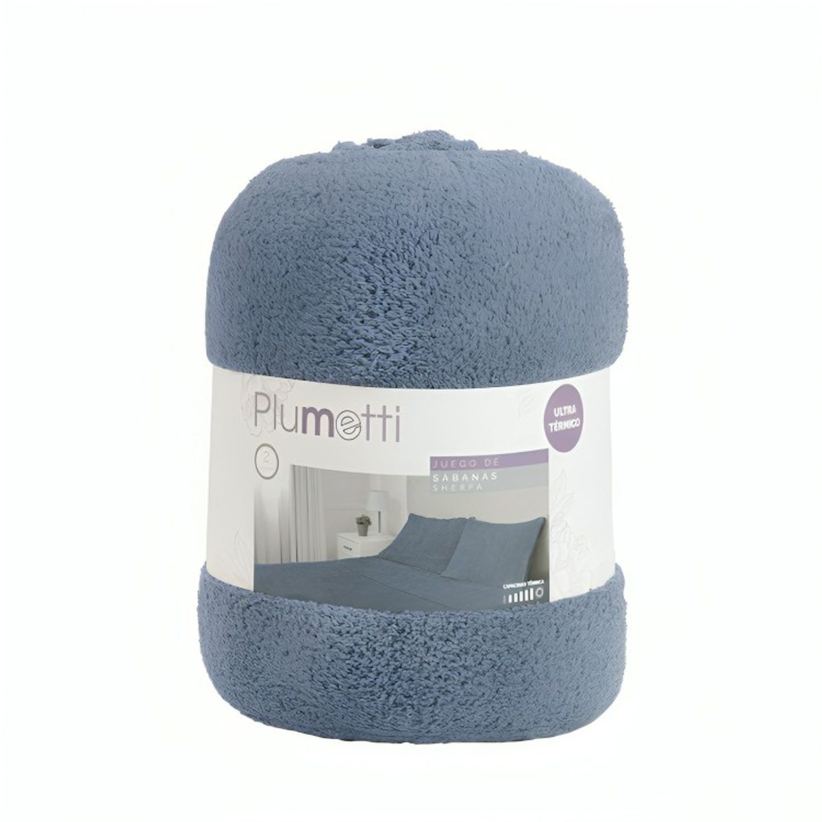 PLUMETTI - Sábanas Sherpa Lisa 2 Plazas / Azul – Plumetti