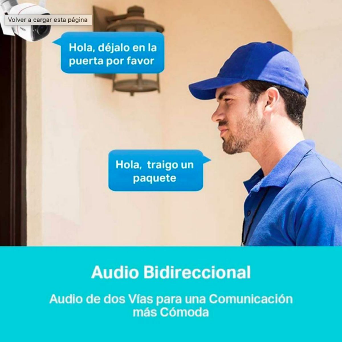 TP LINK - Cámara De Seguridad WiFi 2K Full HD Con Alarma Audio y Visión Nocturna