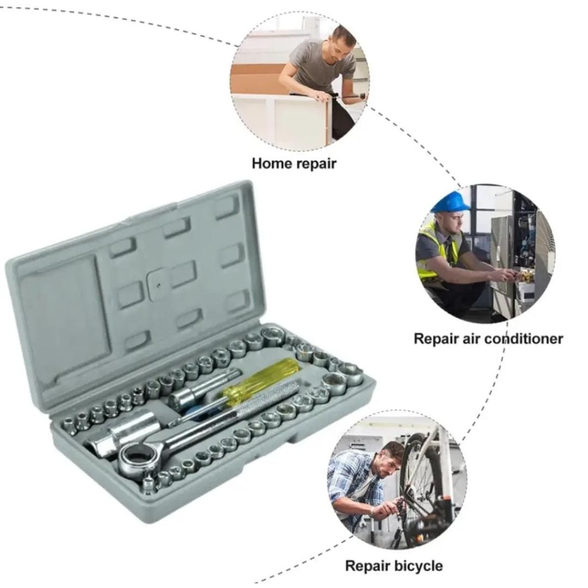 GENERICO - Juego De Herramientas De Dados 40 Piezas Moto Auto