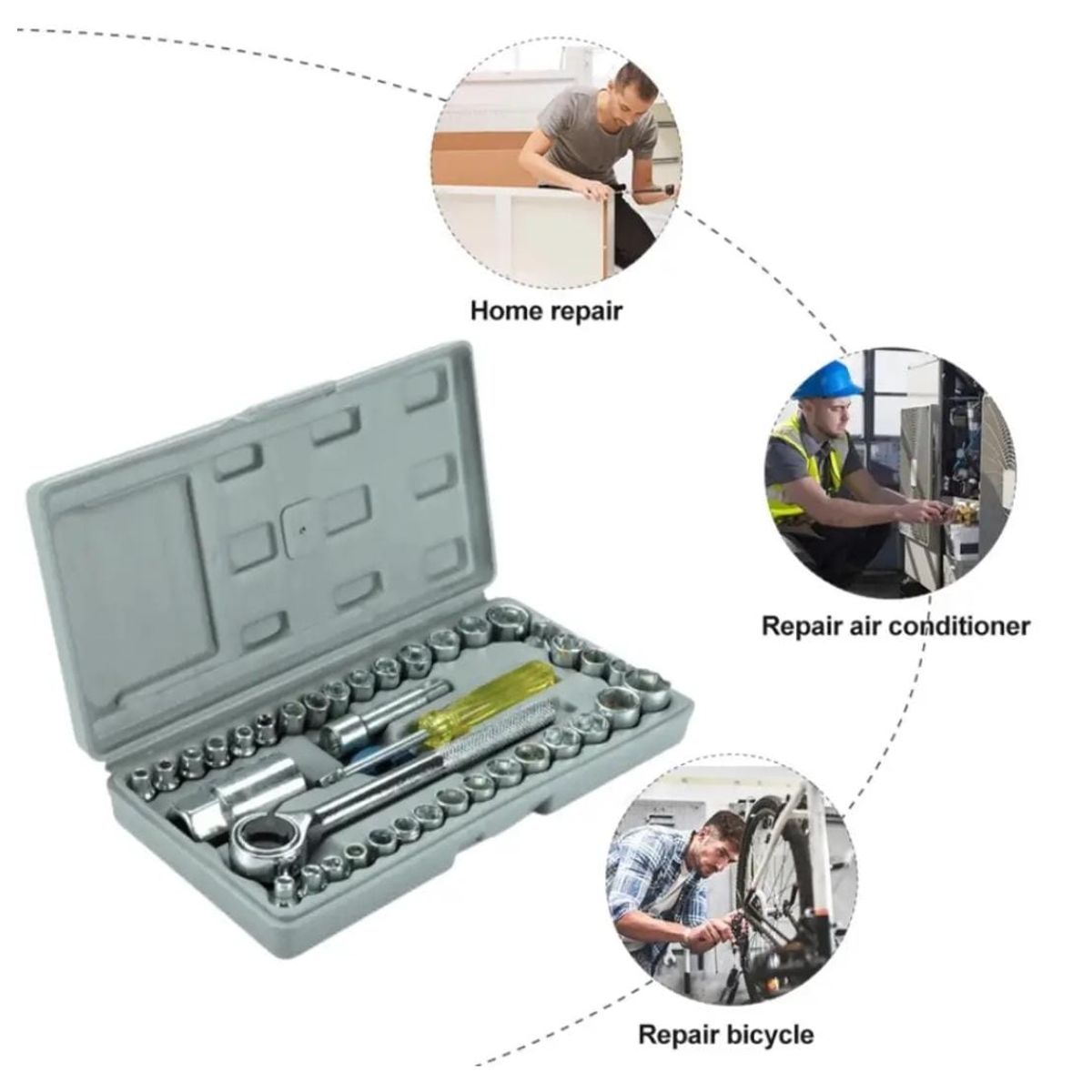 GENERICO - Juego De Herramientas De Dados 40 Piezas Moto Auto