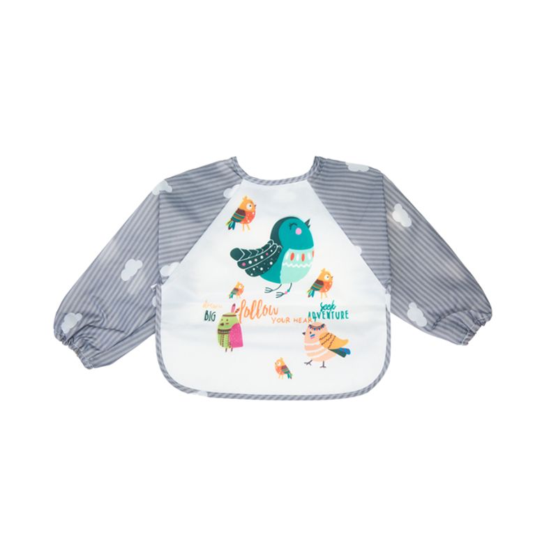 PUMUCKI - Babero Manga Larga 0-6M Gris Pumucki
