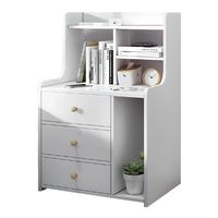 Velador 3 Niveles Con Cajones, Color Blanco, 48x30x70 Cm