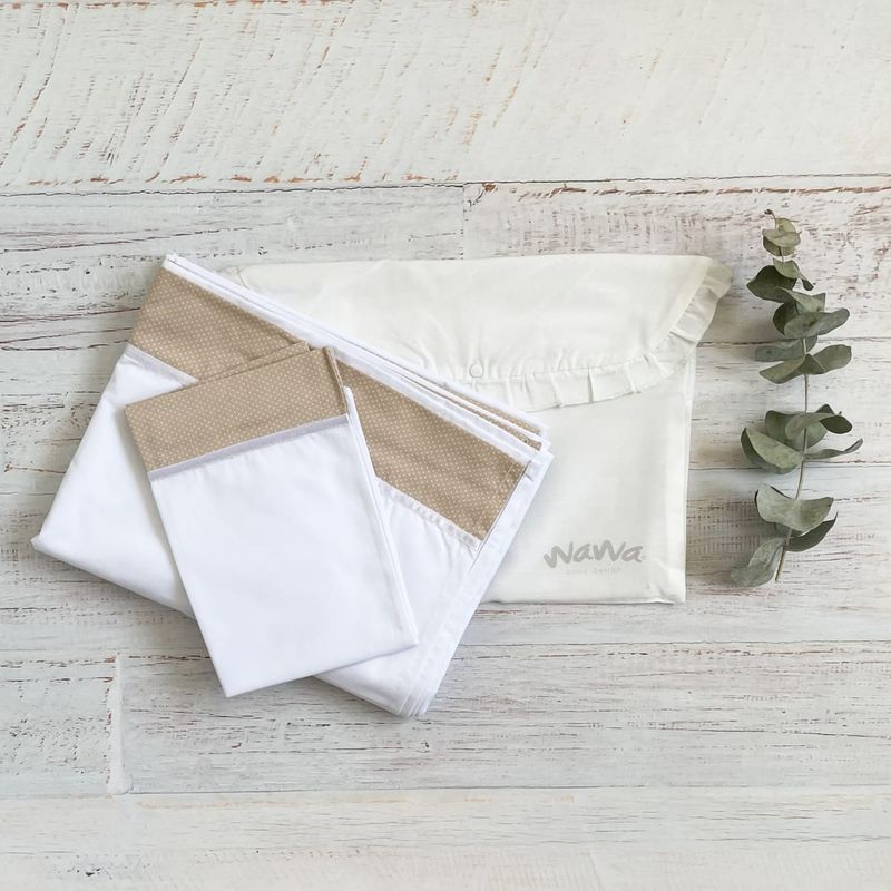 WAWA BABY DESIGN - Juego Wawa De Sabana Cuna 3 Beige