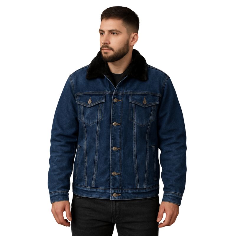 D'JOE - Chaqueta Denim Forro Polar Hombre