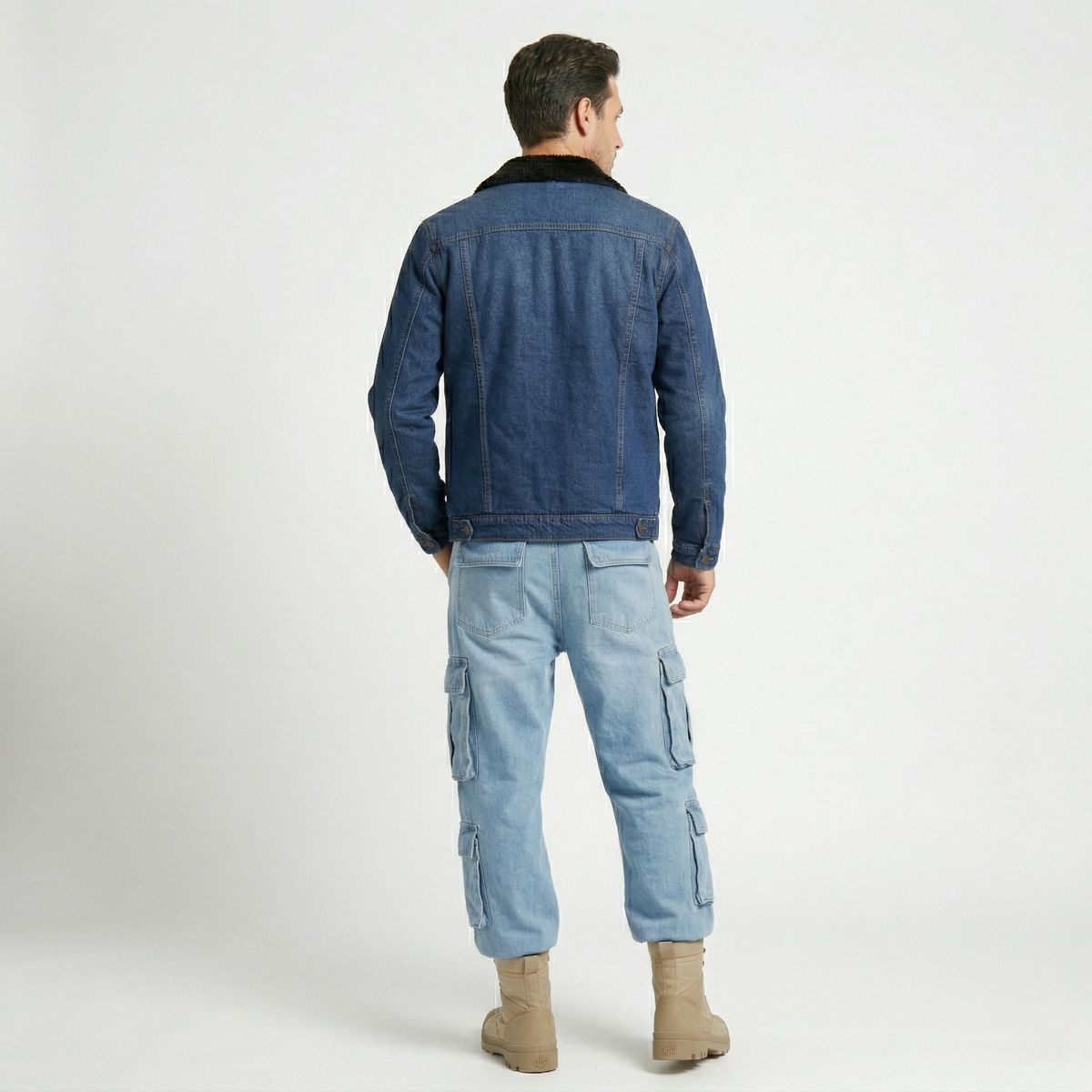 D'JOE - Chaqueta Denim Forro Polar Hombre