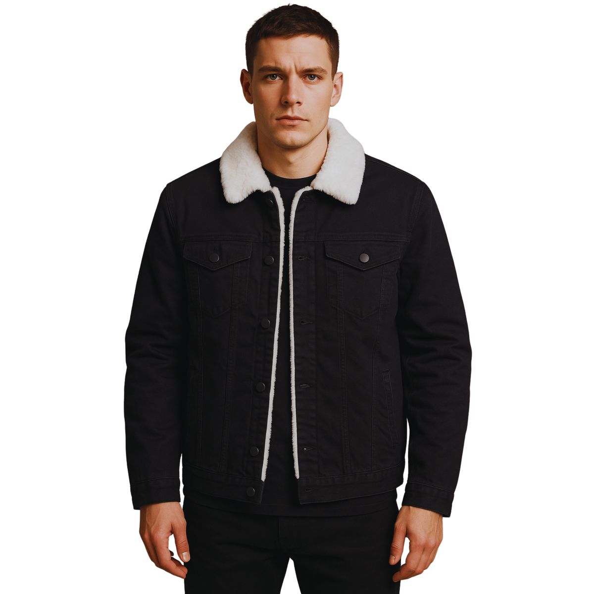 D'JOE - Chaqueta Denim Forro Polar Hombre