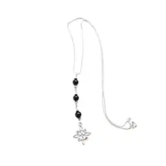 GENERICO - Collar Dije Nudo De Bruja Plata Con Piedra Tumalina