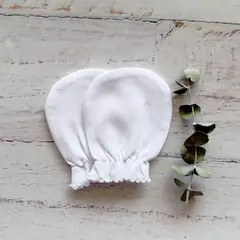 WAWA BABY DESIGN - Par Wawa Mitones Blancos Algodón Pima