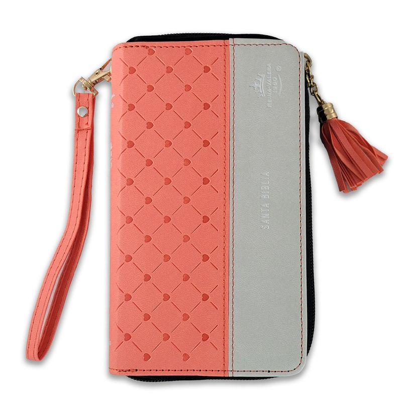 ABBA - Biblia RVR60 015cz Horizonte Coralgris claro Tamaño Chequera