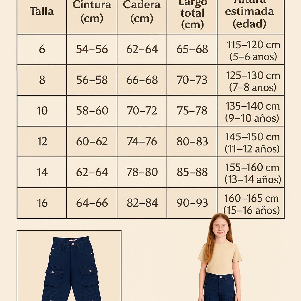 KIBOU - Pantalón Cargo Juvenil Para Niña