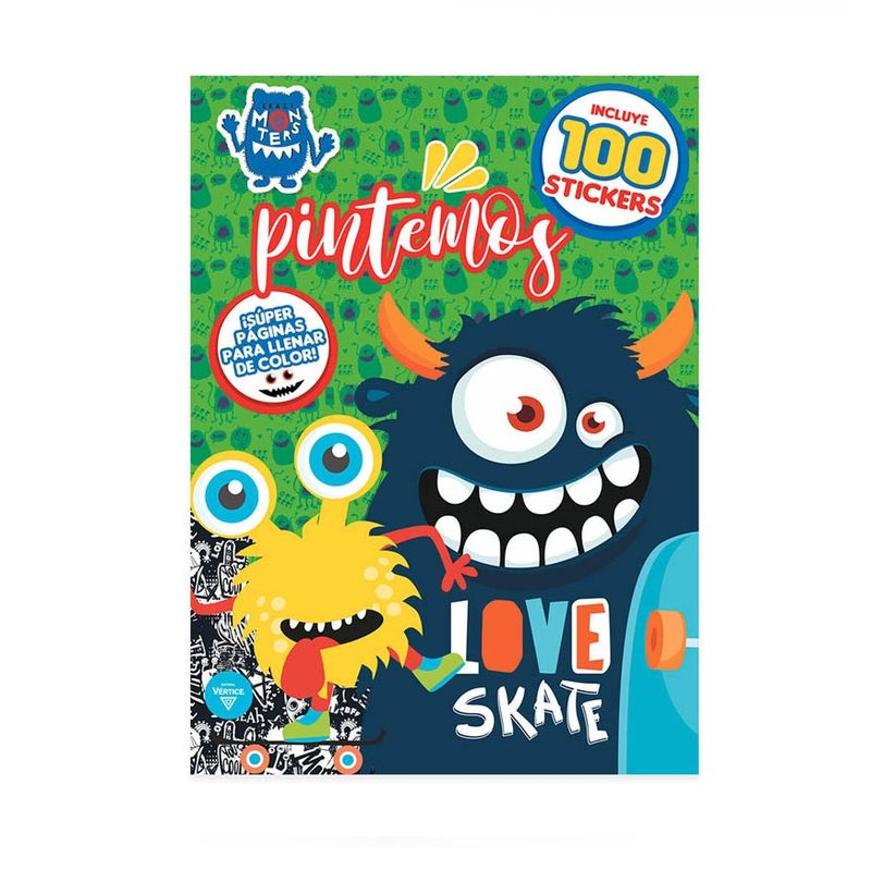 VERTICE - Libro para colorear más stickers Pintemos Monstruos