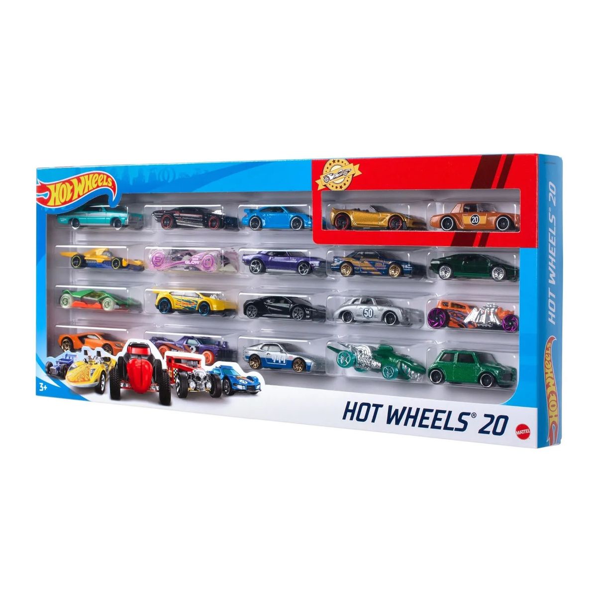 HOT WHEELS - Pack caja con 20 Autos Hot Wheels surtidos