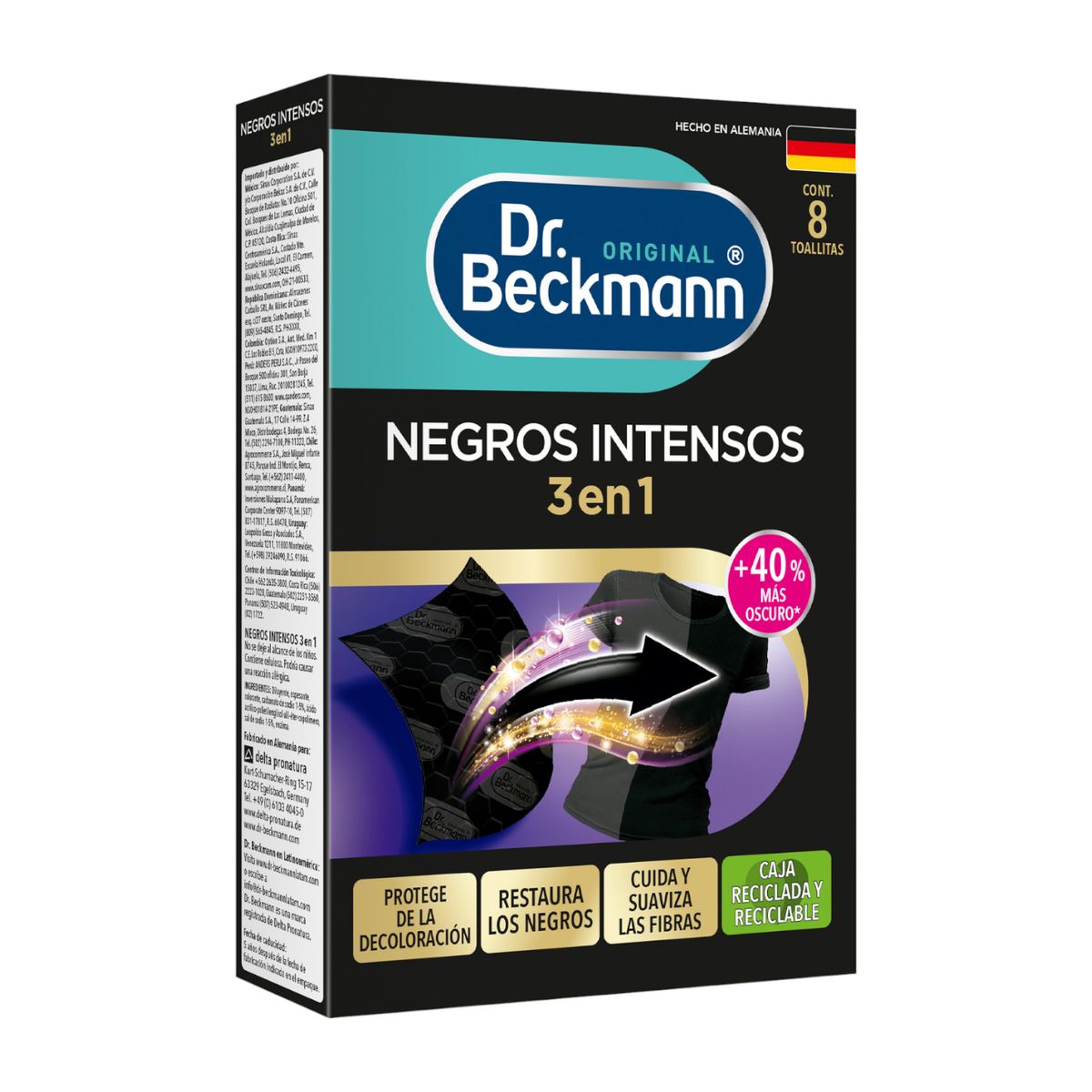 DR BECKMANN - Toallitas Negros Intensos Dr. Beckmann 8 Un